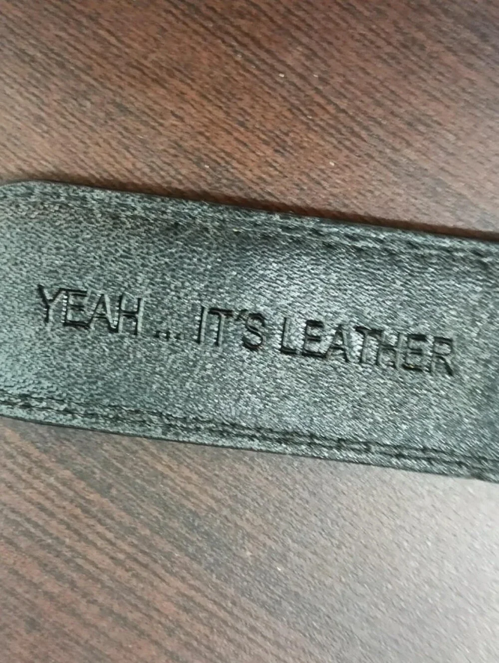 Mission Men's Black Genuine Leather Plaque Buckle Belt Size 40
